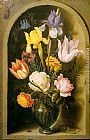 Ambrosius Benson Paintings - Flowers by Ambrosius Bosschaert the Elder